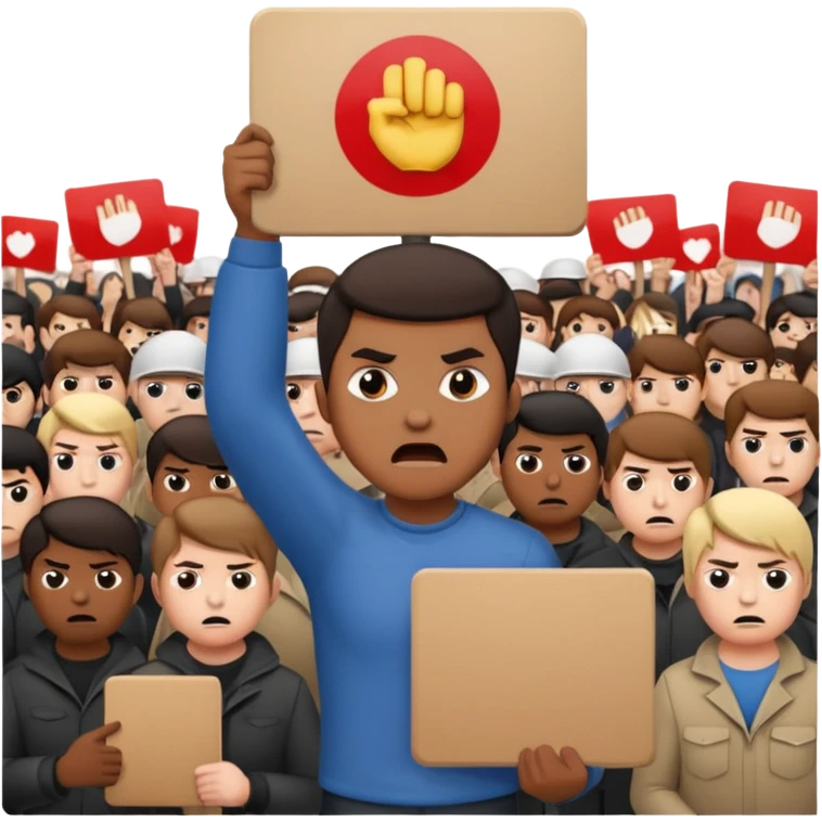 revolution, mass protests, violence, picket movement emoji