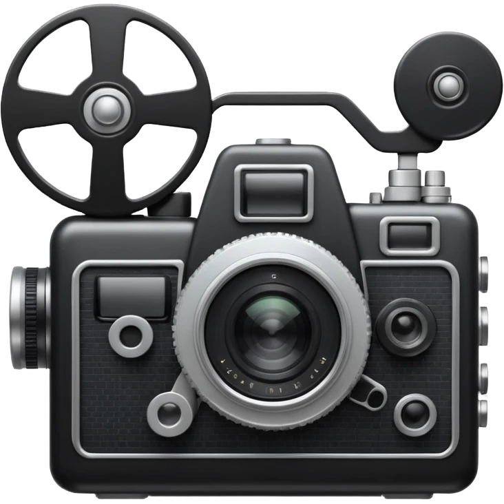 film camera with EKG reading emoji