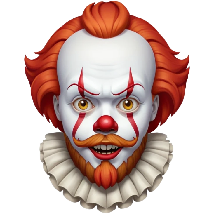 Pennywise clown with a beard without a moustache emoji
