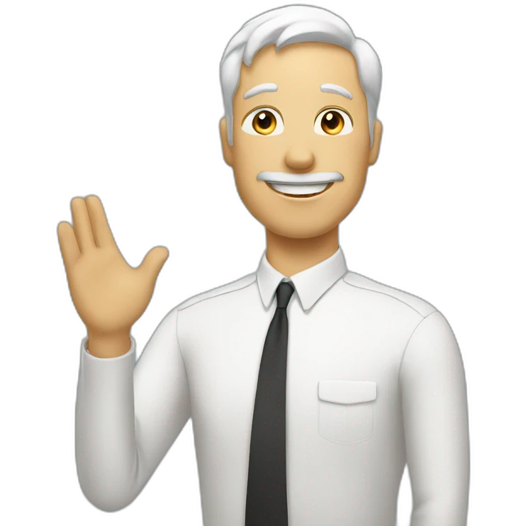 white man saying thank you festive emoji