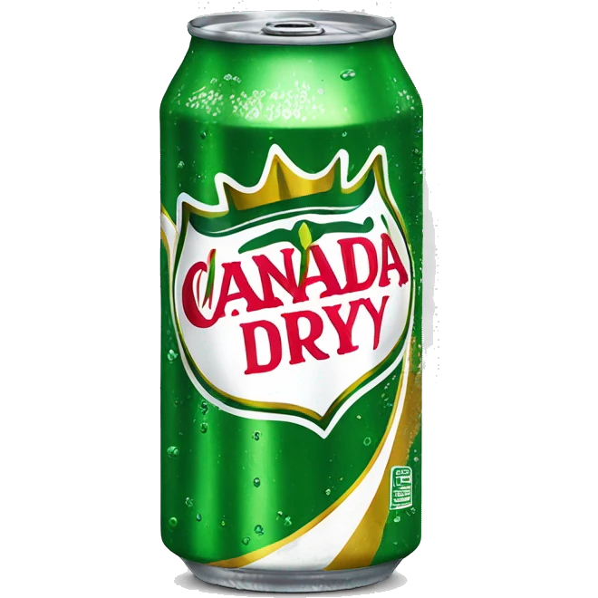 Green soda can with Canada Dry written in gold  emoji