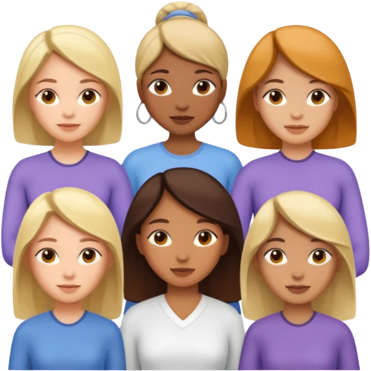 женских аватаров или эмодзи, иллюстрирующих различные аспекты повседневной жизни и ухода за собой emoji