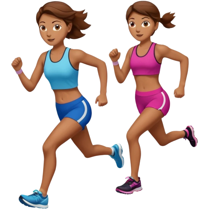 Naked woman running with brown hair emoji
