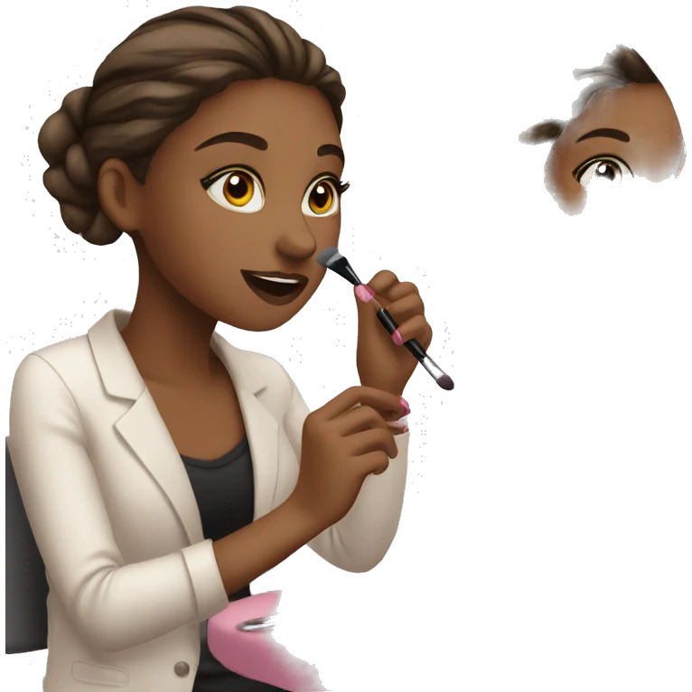 girl applying make up emoji
