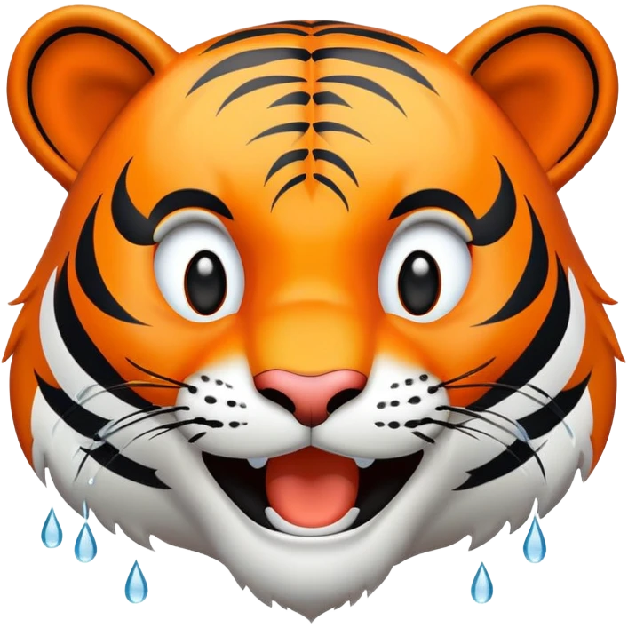 laughing tiger face with tears of joy for Twitch emote emoji