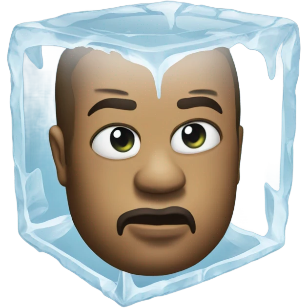 An ice cube with a dollar frozen inside it emoji