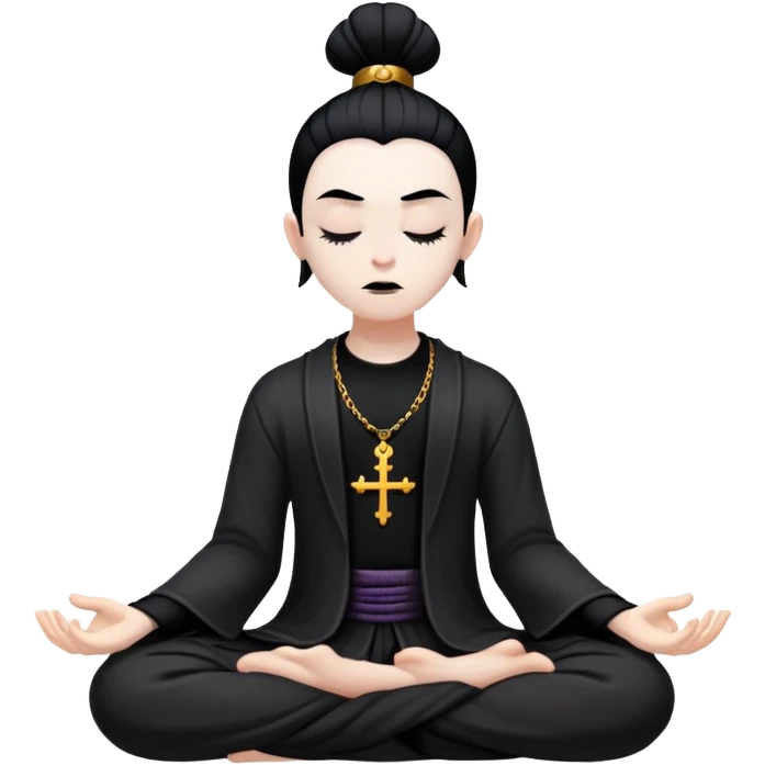 chill meditating goth villain  emoji