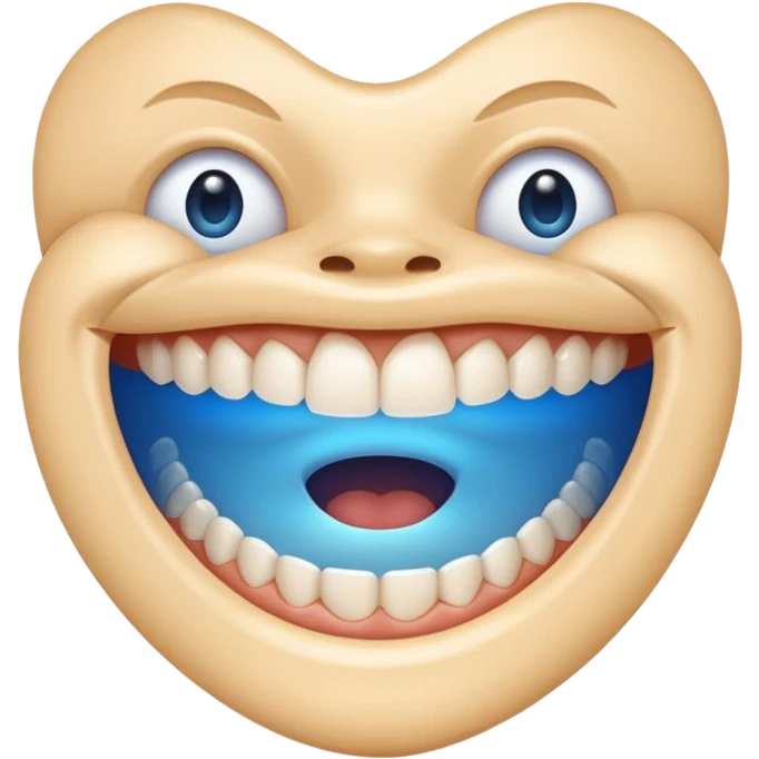 wide open mouth with blue light shining on the teeth emoji