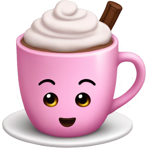 Pink hot cocoa emoji