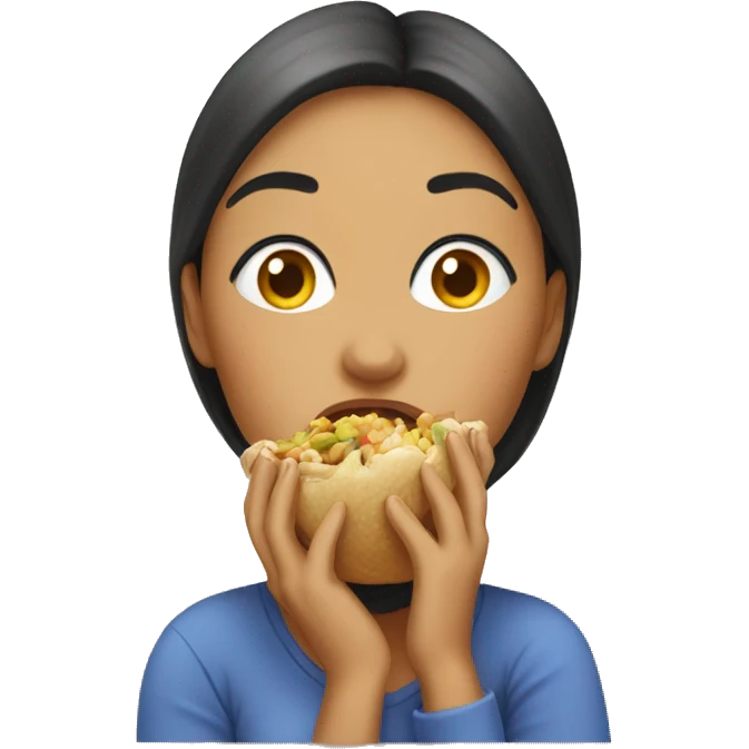Heavy Lilly woman eating emoji