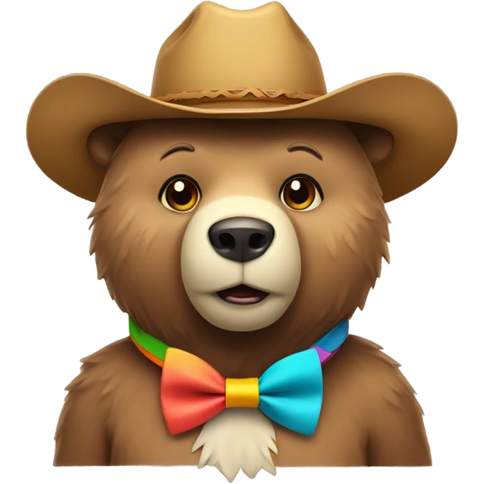 Bear with cowboy hat and bow tie emoji