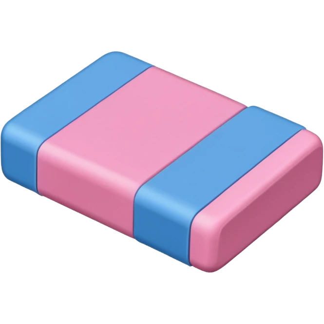 pink eraser with blue paper sleeve emoji