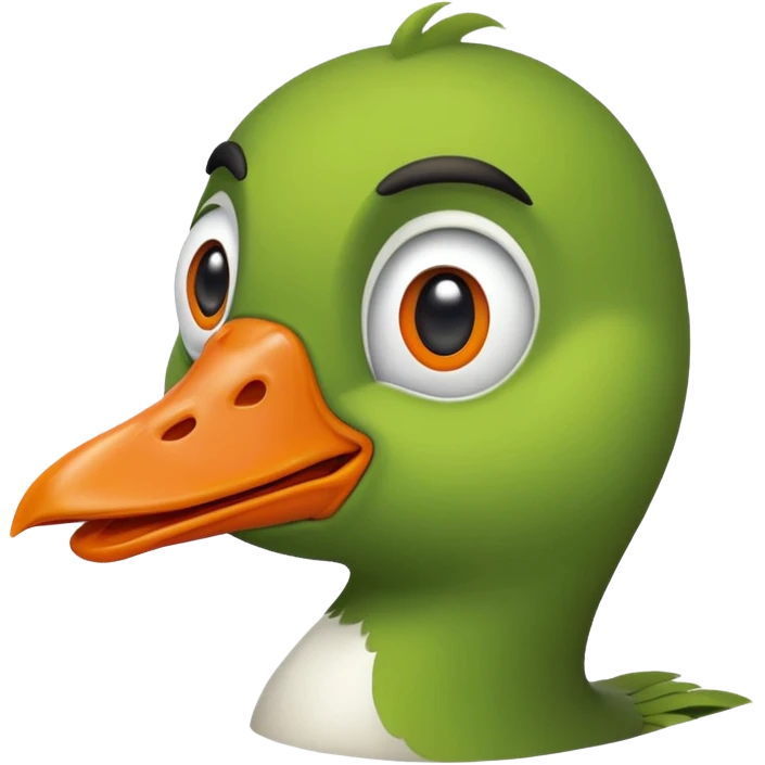 Make an emoji for a goose that's green. I want the goose to be goofy emoji