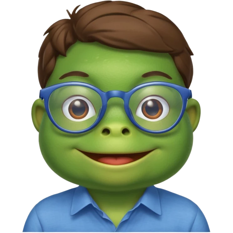 glasses frog with shirt emoji