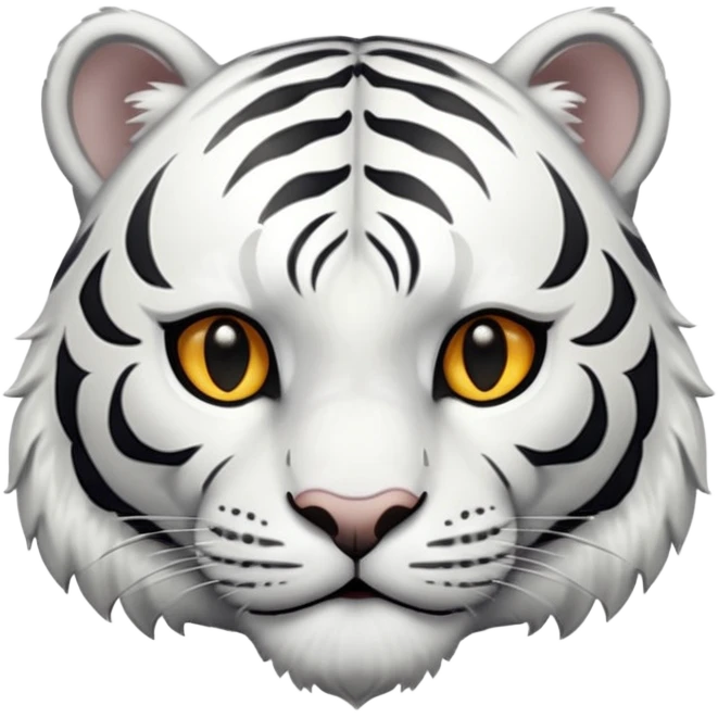 A white tiger pouncing at the screen with silver accsents emoji