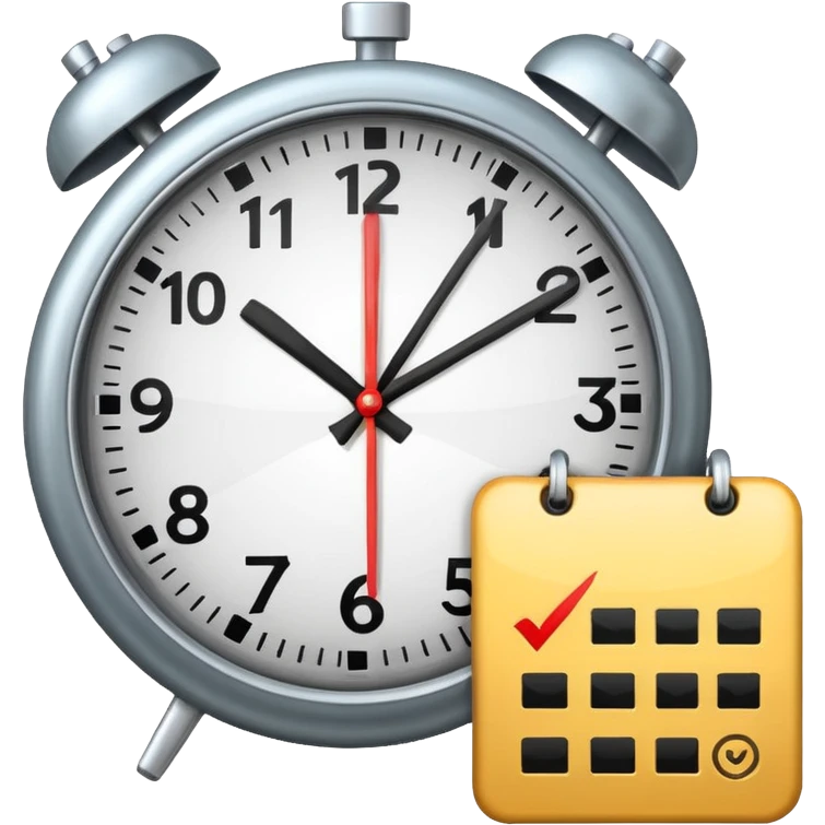 clock combined with a checklist emoji