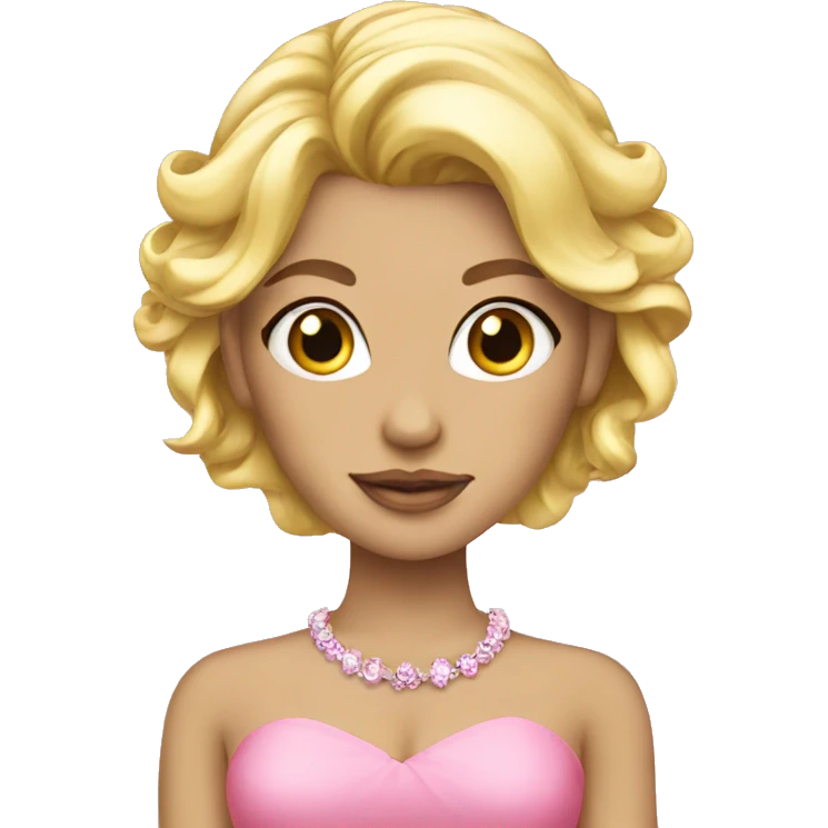 Blonde princess pink accessories  emoji