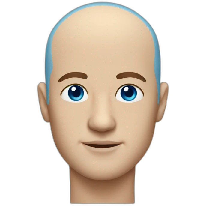 Shaved head blue eye man  emoji