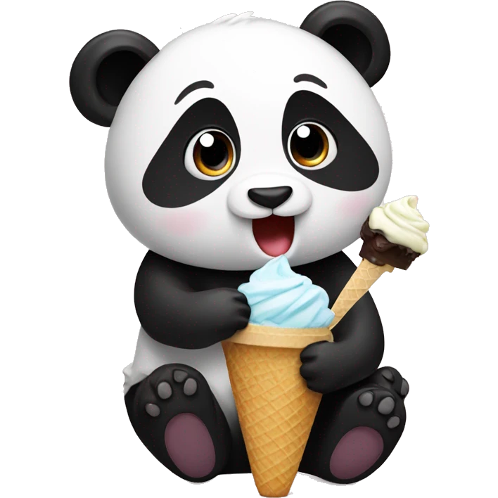 Panda eating ice cream emoji