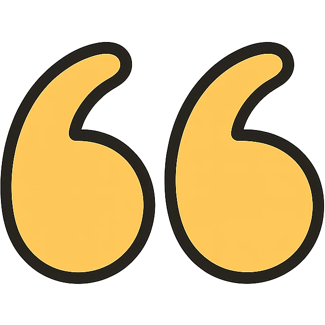 quotes icon in gold and black, classic style emoji