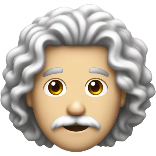 brown curly long hair white guy with mustache on a toilet emoji