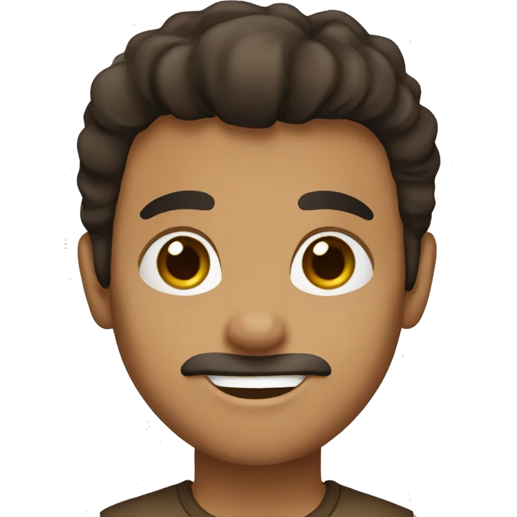 Dark hair, brown eyes, brown t-shirt emoji