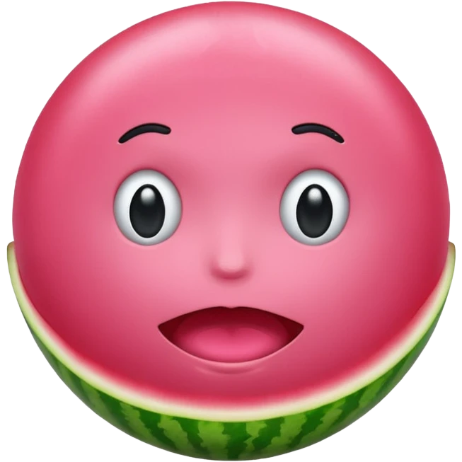 Watermelon bubble gum, faceless emoji