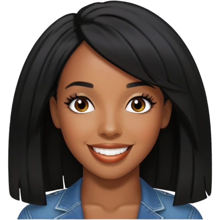 Kelly Rowland with black hair emoji