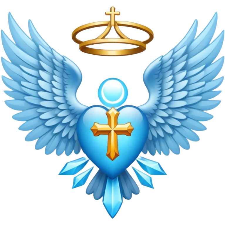 wings emblem holy saint light blue emoji