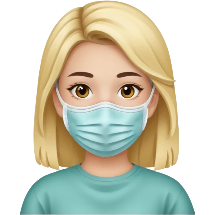 A girl with a face mask emoji