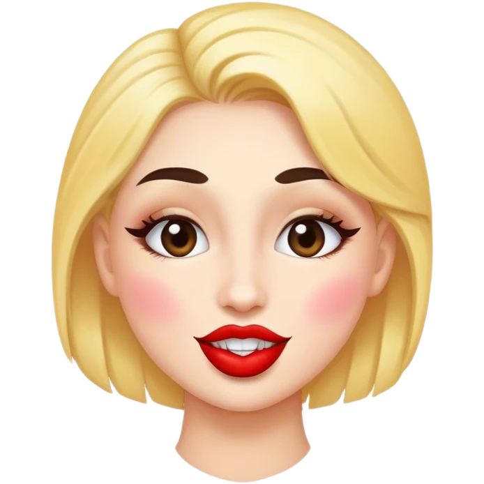kiss make up happy face emoji