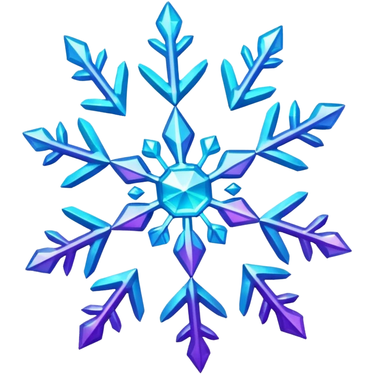 cyan and purple snowflake glitter emoji