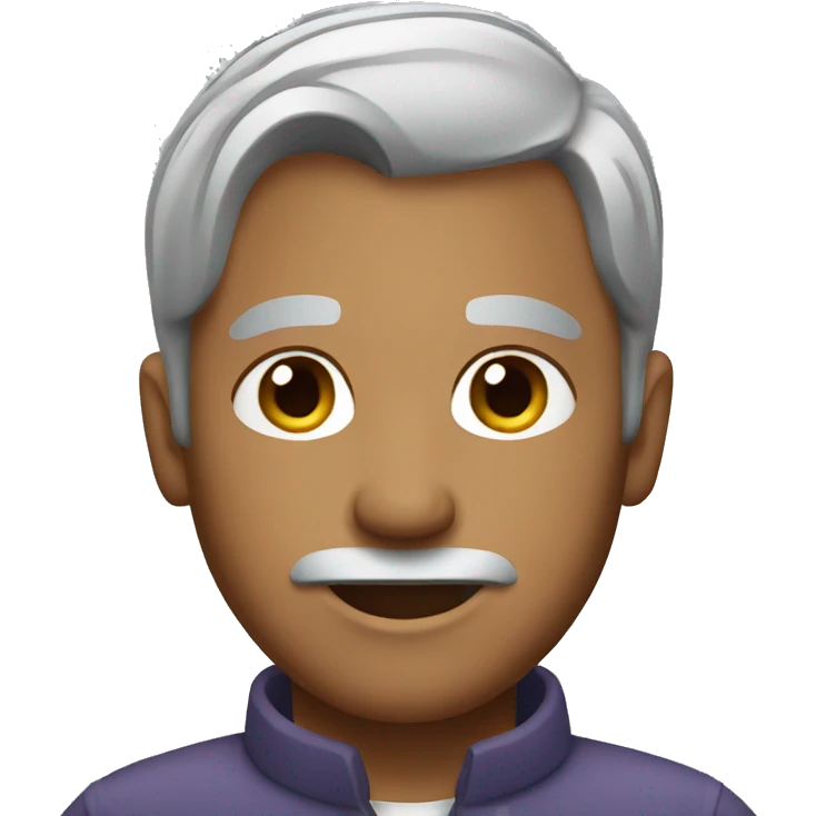 man with gray hair in a ponytail emoji