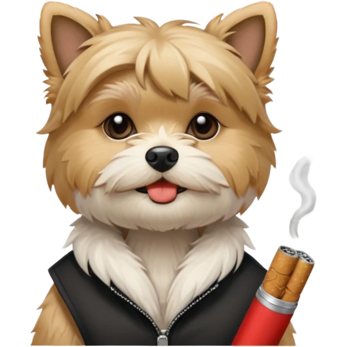 Morkie smoking cig emoji