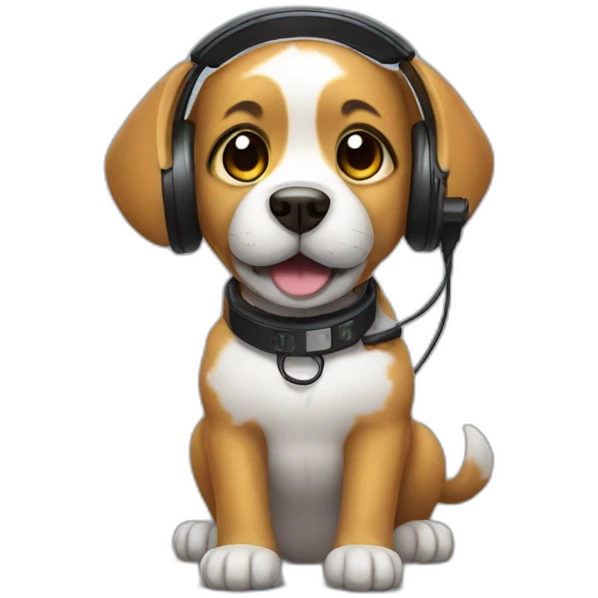 dog with gaming headset emoji