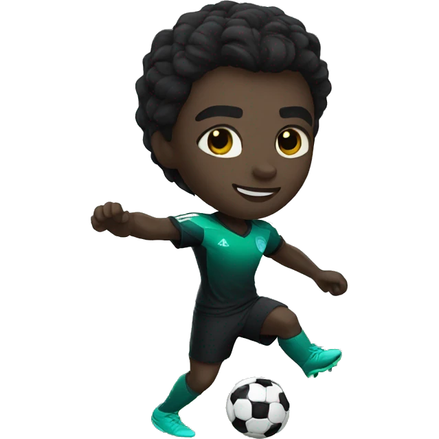 Black panther playing soccer  emoji