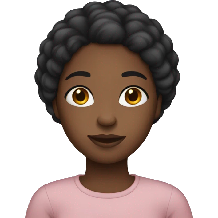 Cozy black girl with straight hair emoji