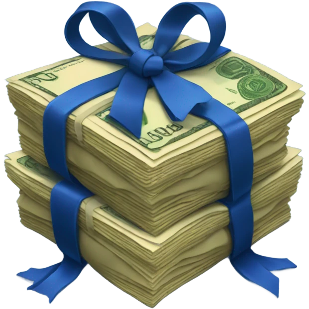 rubles with dark blue bow emoji