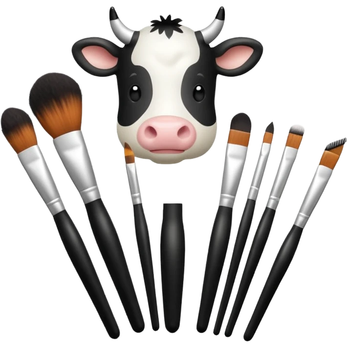 Cow print makeup brushes emoji