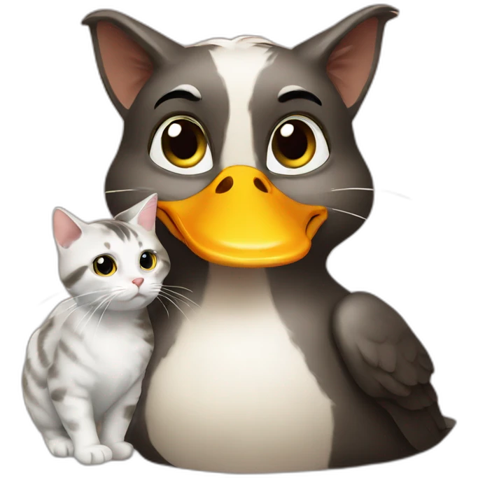Duck with cat emoji