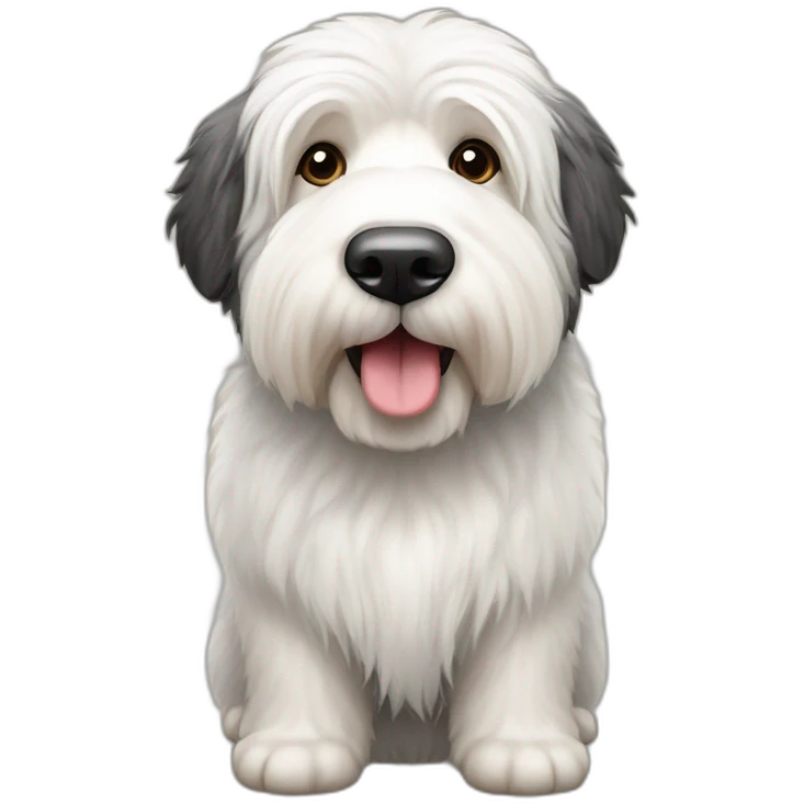 Dog old english sheepdog full-height emoji