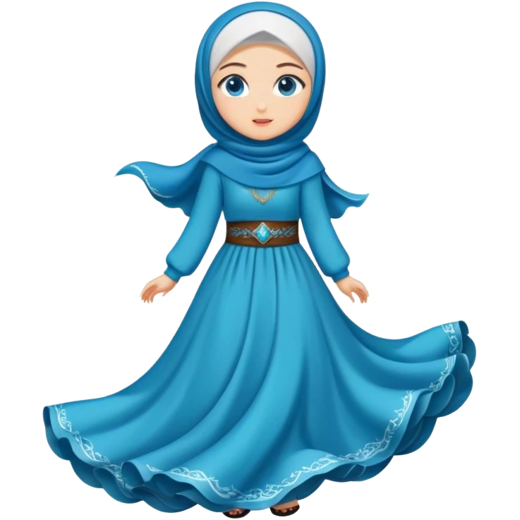Turkish beautiful finish Konya girl blue eyes with hijab and wave dress emoji
