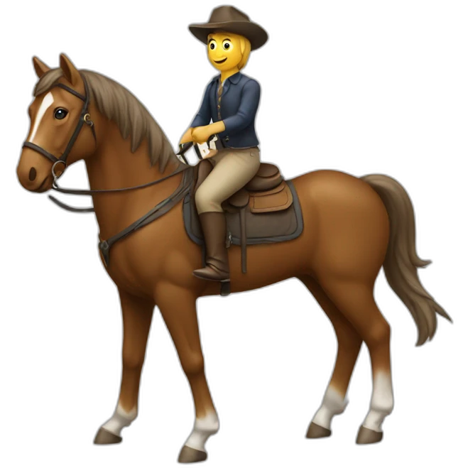 Chat sur un cheval emoji