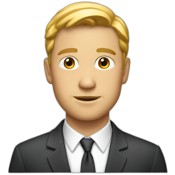 A white fair man with a suit emoji