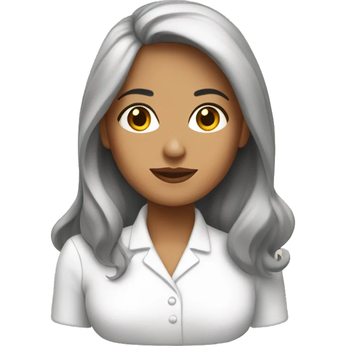 mujer blanca de cabello cafe emoji