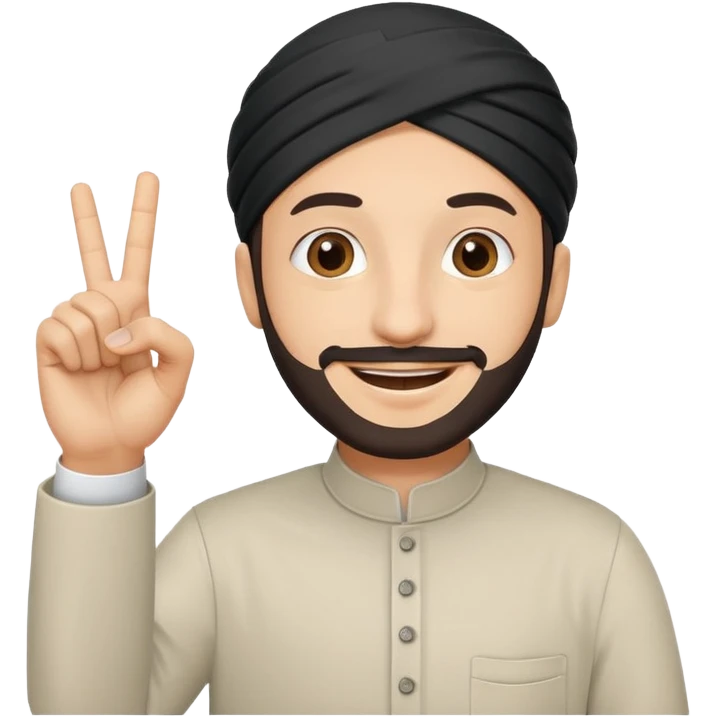 happy muslim man positive sign finger emoji