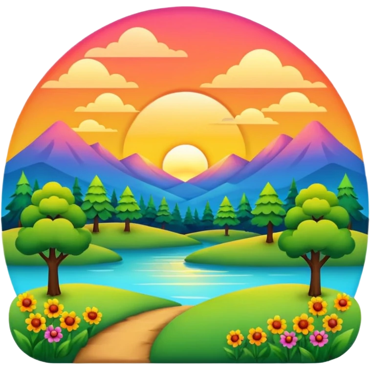 Pôr do sol com Natureza  emoji