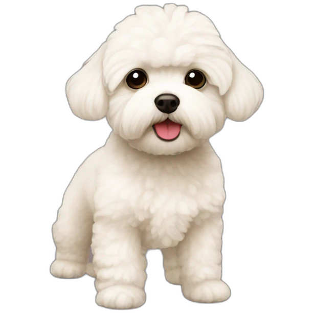 Autumn leaves and white maltipoo emoji