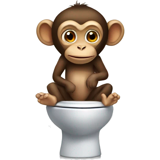 Monkey on the toilet emoji