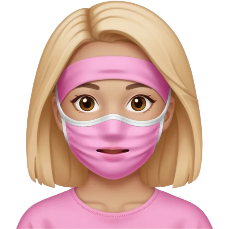 girl with a pink skincare face mask emoji